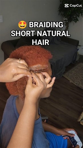BRAIDING, EXTREMELY SHORT NATURAL HAIR🔥#shorts #viral #braids