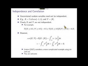 楊睿中【統計學 2021】Multivariate Random Variables -- 03. Independence and Covariance