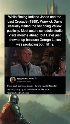 In Indiana Jones and the Last Crusade (1989), Warwick Davis randomly visited set