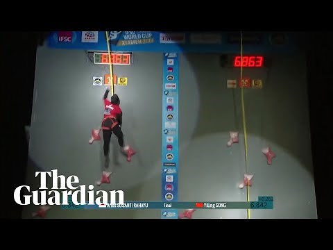Speed climber Aries Susanti Rahayu breaks world record