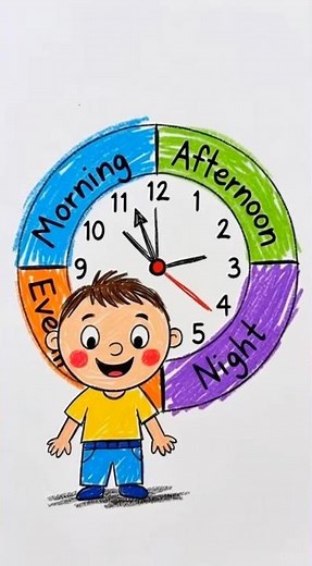 Learn Morning, Afternoon, Evening & Night 🌅🌞🌆🌙 | EllieBB