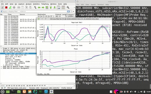 【PicoScenes平台Demo】AX210网卡在监听模式测量环境流量的CSI数据并实时显示