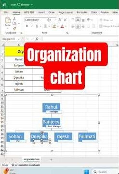 ORGANIZATION CHART IN EXCEL #excel #exceltricks #excelshortcuts #exceltutorial