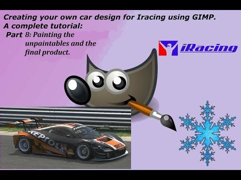 Designing a car for Iracing using GIMP