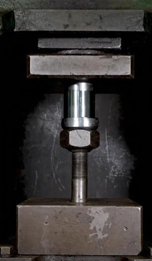 Hydraulic Press vs Steel Nut & Bolt 🔩 #shortvideo #shorts #press #viral