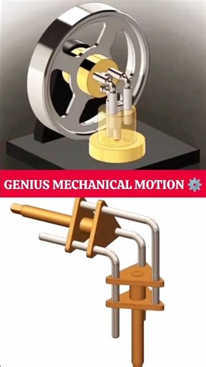 90-Degree Reciprocating Mechanism ⚙️ | Genius Mechanical Engineering Design #Shorts