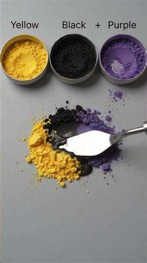 Yellow + Black + Purple Colour Mixing Result? #asmr #satisfying #trendingshorts # #reels #viral