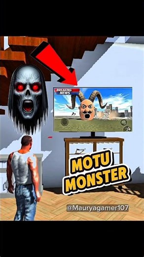 Giant Head Motu came 😥 In Indian Bike Driving 3d story video #shorts #gaming #indianbikedriving3d