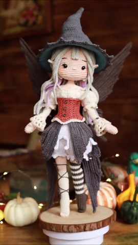 Halloween Witch Fairy Crochet Doll Pattern, Myrella Amigurumi Doll PDF, Crochet Pattern in English, French, German, Spanish, Portuguese. - Etsy