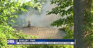 Fire breaks out inside hoarder home in Shelby Township