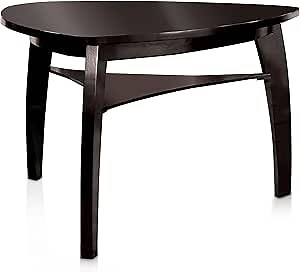Furniture of America Morley Modern Wood 53 inch Pub Dining Table for 6 People, Multi-Purpose Triangular Surface, Kitchen, Game Room, Black