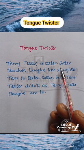 Interesting Tongue Twister | Table of Knowledge TV