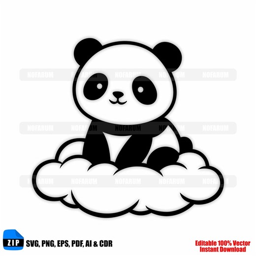 Panda Silhouette SVG, Panda Line Art (digital Download) - Etsy Canada