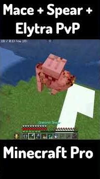 Minecraft mace + spear + elytra PvP combo.