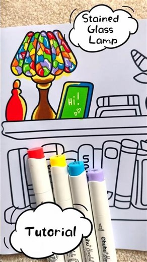 ✨ How to color Easy a Stained Glass Lamp ✨