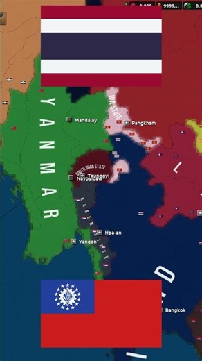 Expansion of Thailand🇹🇭🇲🇲 #hoi4