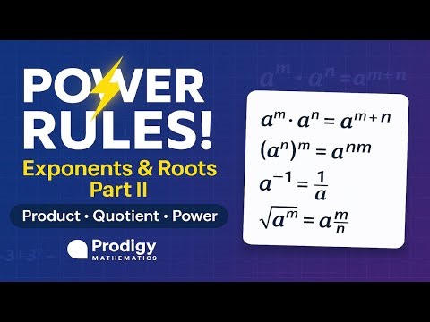 [Lesson 17, Fun Math] Power Rules! Exponents & Roots Part II (Product, Quotient, Power)