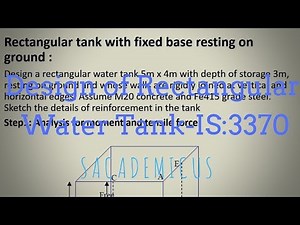 RECTANGULAR RCC WATER TANK- IS:3370