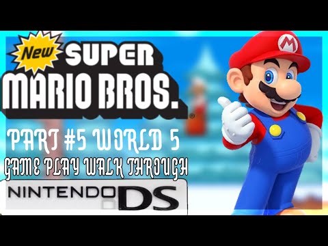 NEW Super Mario Bros. Game Play Walk Through Part #5 World 5 |NINTENDO DS
