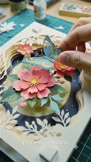 DIY Glowing Butterfly Paper Shadow Box ✨ | Easy 3D Paper Art Craft #shorts