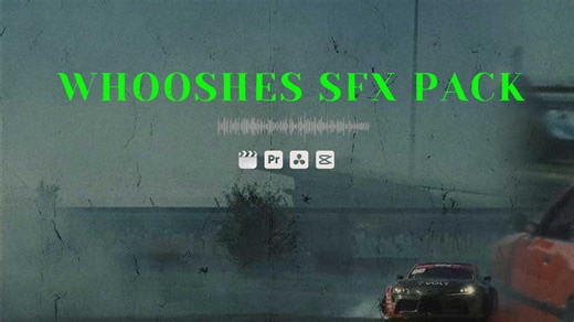 音效：400种一键式短片剪辑上升、空间、摆动、短、人物、预告片、呼啸嗖嗖声转场音效素材 Whooshes SFX PACK（13393）