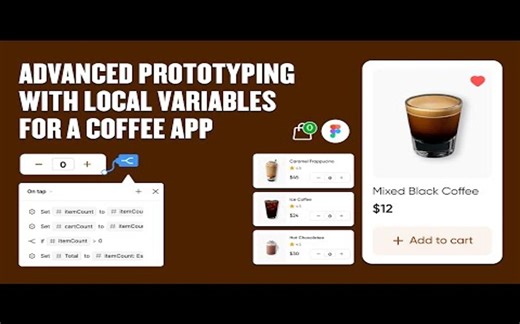Figma Advanced Prototyping for an eCommerce Add to cart flow with Local Variable