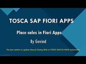 Tosca | SAP S4 HANA Automation | SAP Fiori Apps Testing | SAP Gui Automation | SAP Web Automation