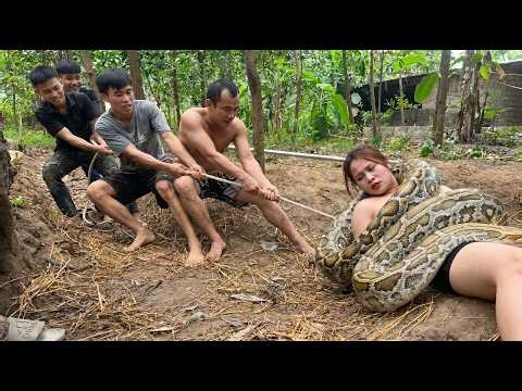 Terrifying Giant Python Drags Girl Into Cave While Cutting Trees 😱 | Brave Village Rescue Mission
