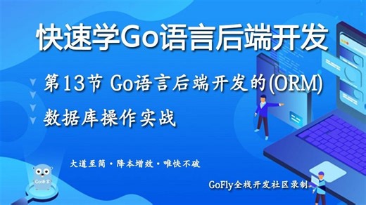 第13节 Go语言后端开发的(ORM)数据库操作实战