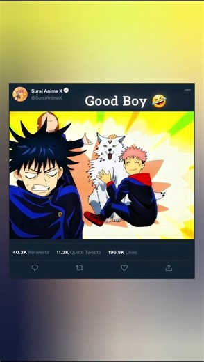 Good Boy 🤣| jujutsu kaisen funny moments | #anime #jujutsukaisen #shorts #gojo