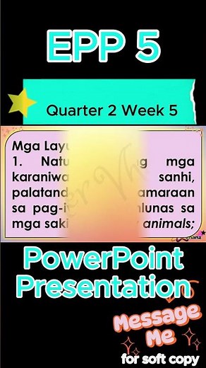 EPP 5 Quarter 2 Week 5 MATATAG Curriculum / Revised K-12 LE Based PowerPoint Presentation