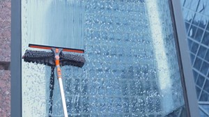 Eazer 64'' Squeegee Window Cleaner 2 in 1 Rotatable Window Cleaning Tool Kit with Telescopic Pole, Window Washing Equipment with Bendable Head for Indoor/Outdoor Window and Car Glass