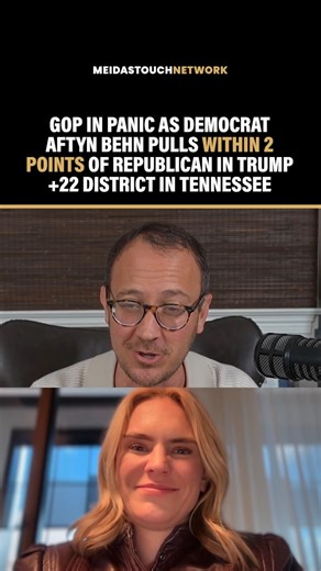 211K views · 16K reactions | Republicans are panicking following the release of a new poll showing Democrat Aftyn Behn just 2 points behind the Republican candidate in a Trump +22 district in Tennessee. We interviewed Behn on the MeidasTouch Podcast recently about the election. | MeidasTouch | Facebook
