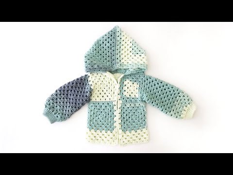 Caron Jumbo Ombré Crochet Granny Jacket