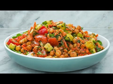 High Protein Chickpea Salad (Plant-based) | Healthy Salad Recipe for Vegetarian and Vegan Diet
