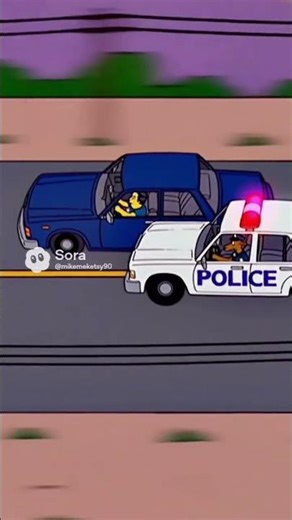 Screaming goat Simpsons Police Chase. #ai #funny #simpsons #fyp