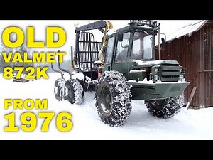 Cold Start 50 Year Old Valmet 872 Forwarder and Logging