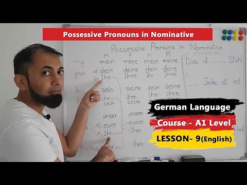 A1 German Course | Lesson 9 | Possessive Pronouns in German Nominative case with Examples | English