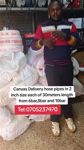 Canvas Delivery hose pipes in 2 inch size each of 30meters length from 6bar,8bar and 10bar #pipes #canvaspipes #deliverypipes #water #irrigation