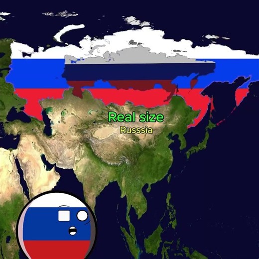 Map size and real p2 #countryballs #map #flag