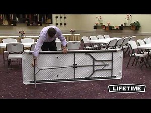 Lifetime 8ft Rectangular Tables and Chairs Set White 80147-KitSuperStore.com