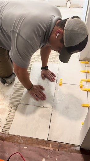 Here's why it’s called setting tile and not laying tile #tileinstallation #tilework