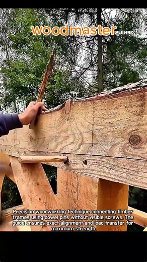 The Genius Timber Joint Trick That Holds Massive Weight #worker #process #woodworking #carpentry