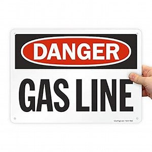 SmartSign "Danger - Gas Line" Sign | 10" x 14" Plastic