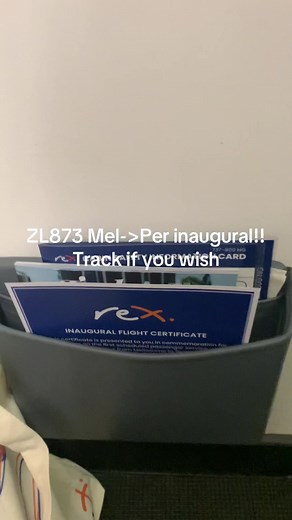 ZL873 Mel->Per Inaugural Flight - Rex Airlines Aviation