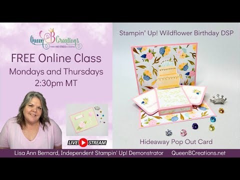 👑 Stampin' Up! Hideaway Pop Out Card using Wildflower Birthday DSP