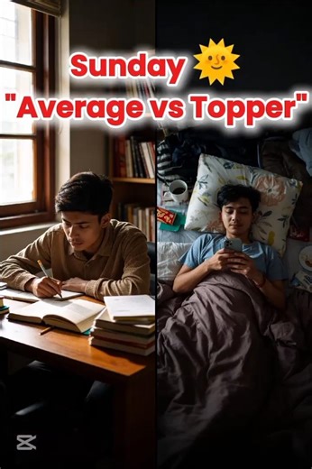 Topper vs Average Student Sunday Routine 😭 | Student Life Reality#toppervsbackbenchers #studentlife