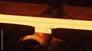 Liquid steel is poured into molds in casting plants and turned into billets. 4K