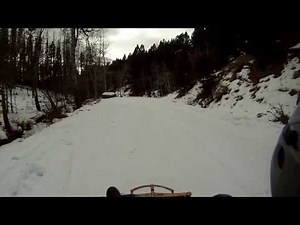 Longest sled ride EVER, super fast too. Sled riding Montana mountains 2013