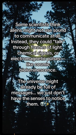 Some scientists think aliens might not use sound to communicate at all. Instead, they could “talk” through flashes of light, chemical signals, or electromagnetic pulses—like cosmic bioluminescence. The universe might already be full of messages… we just don’t have the senses to notice them. 👽✨ #otherworld #et #wormhole